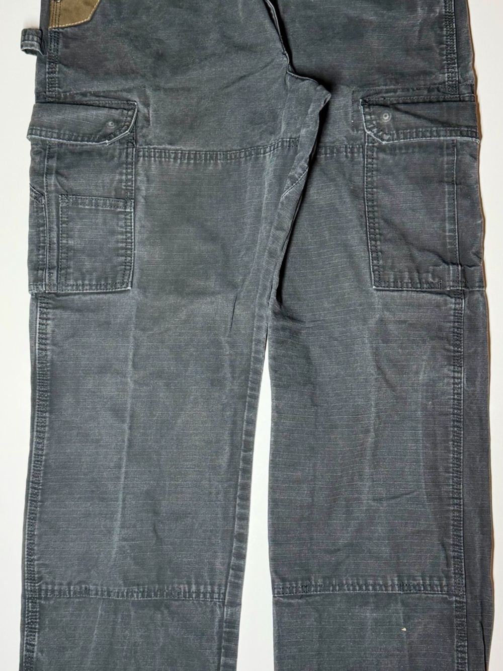 Wrangler Ranger Cargo Workwear Pants Rip‑Stop 8‑Pocket Gray Men’s 34x32